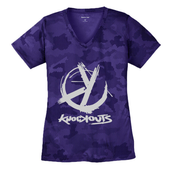 Knockouts - Ladies CamoHex V Neck T Thumbnail